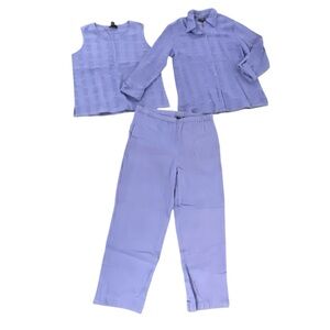 * Jeevan life wear large Lavender 3-Piece Outfit tank top button down & pants